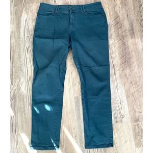 Levi's Mid Rise Skinny Jeans Size 16 M Denim Dark Green Zipper Closure